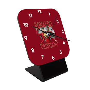 Cristiano Ronaldo, Quartz Wooden table clock with hands (10cm)