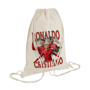 Cristiano Ronaldo, Backpack bag GYMBAG natural (28x40cm)