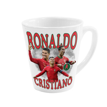 Cristiano Ronaldo, Κούπα κωνική Latte Λευκή, κεραμική, 300ml