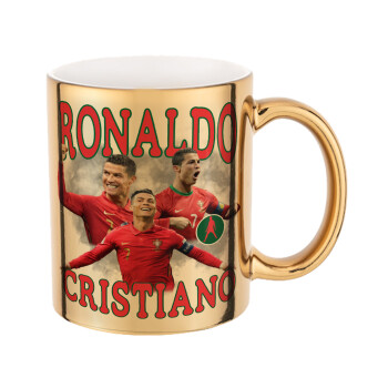 Cristiano Ronaldo, Mug ceramic, gold mirror, 330ml
