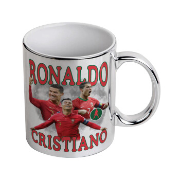 Cristiano Ronaldo, Mug ceramic, silver mirror, 330ml