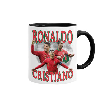 Cristiano Ronaldo, Mug colored black, ceramic, 330ml