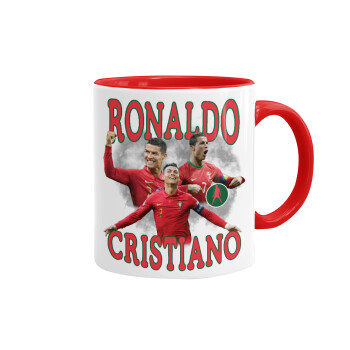 Cristiano Ronaldo, Mug colored red, ceramic, 330ml