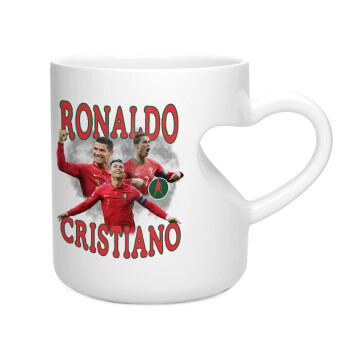 Cristiano Ronaldo, Κούπα καρδιά λευκή, κεραμική, 330ml