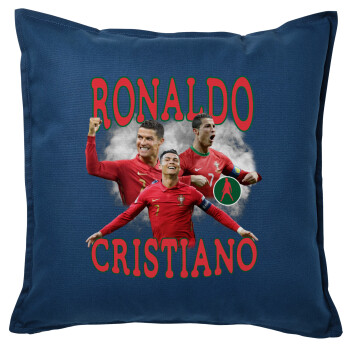 Cristiano Ronaldo, Sofa cushion Blue 50x50cm includes filling