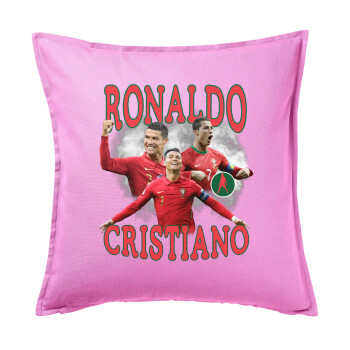Cristiano Ronaldo, Sofa cushion Pink 50x50cm includes filling
