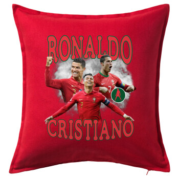 Cristiano Ronaldo, Sofa cushion RED 50x50cm includes filling