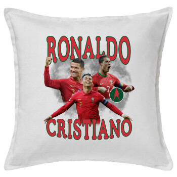 Cristiano Ronaldo, Sofa cushion White 50x50cm includes filling