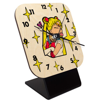 Sailor Moon, Επιτραπέζιο ρολόι σε φυσικό ξύλο (10cm)