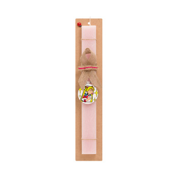 Sailor Moon, Easter Set, wooden keychain & scented flat Easter candle (30cm) (PINK)