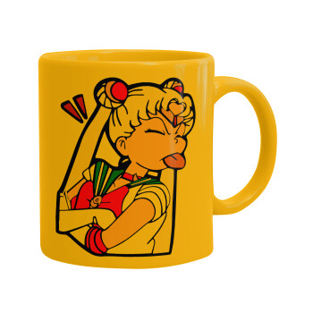 Sailor Moon, Ceramic coffee mug yellow, 330ml