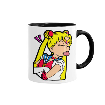 Sailor Moon, Mug colored black, ceramic, 330ml