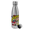 Metallic water bottle, stainless steel, 750ml