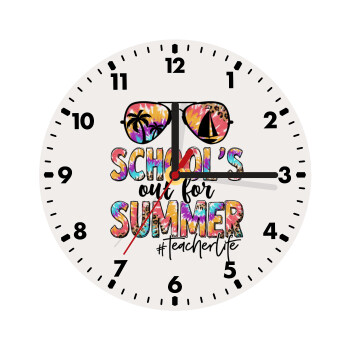 School's Out For Summer Teacher Life, Wooden wall clock (20cm)