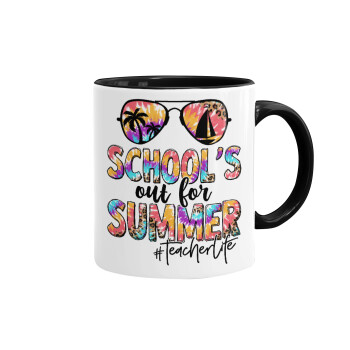 School's Out For Summer Teacher Life, Mug colored black, ceramic, 330ml