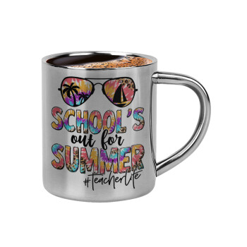 School's Out For Summer Teacher Life, Double-wall metal cup for espresso (220ml)