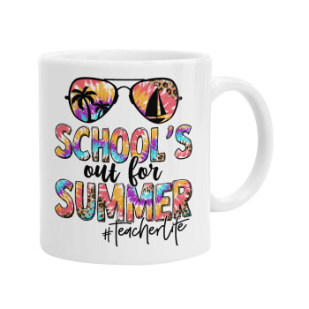 School's Out For Summer Teacher Life, Ceramic coffee mug, 330ml (1pcs)
