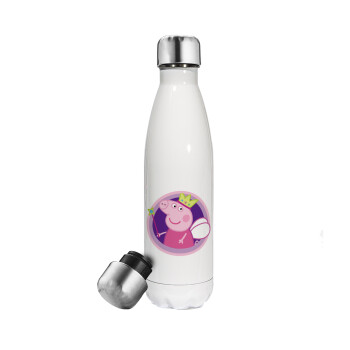 Peppa pig Queen, Metal mug thermos White (Stainless steel), double wall, 500ml