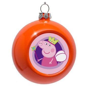 Peppa pig Queen, Orange Christmas tree ornament bauble 8cm