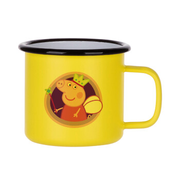 Peppa pig Queen, Metallic enamel MATT Yellow cup 360ml