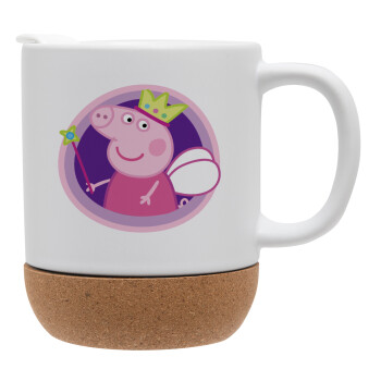 Peppa pig Queen, Ceramic coffee mug Cork (MAT), 330ml (1pcs)