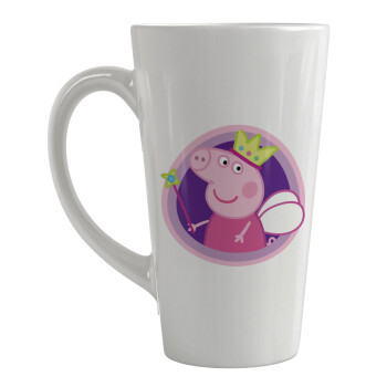 Peppa pig Queen, Κούπα κωνική Latte Μεγάλη, κεραμική, 450ml