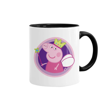 Peppa pig Queen, Mug colored black, ceramic, 330ml