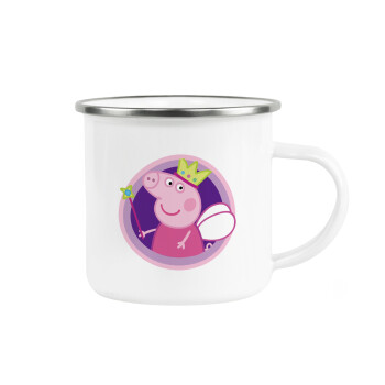 Peppa pig Queen, Metallic enamel cup white 360ml