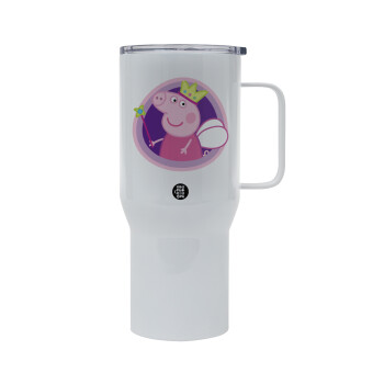 Peppa pig Queen, Tumbler με καπάκι, διπλού τοιχώματος (θερμό) 750L