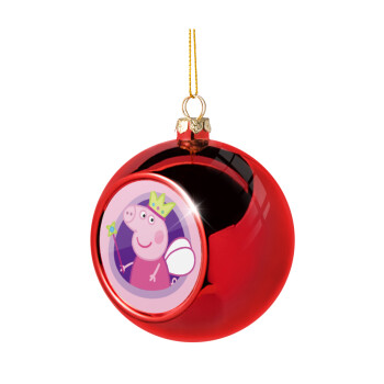 Peppa pig Queen, Christmas tree ball Red 8cm