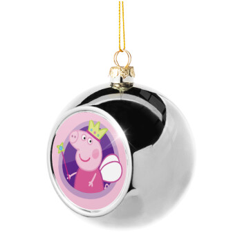 Peppa pig Queen, Silver 8cm Christmas tree ball ornament