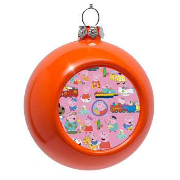 Peppa pig Characters, Orange Christmas tree ornament bauble 8cm