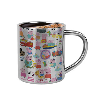 Peppa pig Characters, Double-wall metal cup for espresso (220ml)