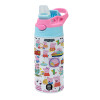 Children's hot water bottle, stainless steel, with safety straw, Pink/BlueCiel (360ml) BPA FREE