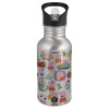 Metallic Silver with straw (500ml)