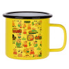 Metallic enamel MATT Yellow cup 360ml