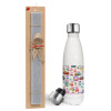 Easter candle, metallic white thermos bottle (500ml) & aromatic flat candle (30cm) (GRAY)