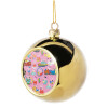 Golden Christmas tree ball ornament 8cm