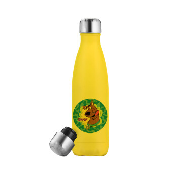 Scooby Doo, Yellow Stainless Steel Metallic Thermos, double-walled, 500ml