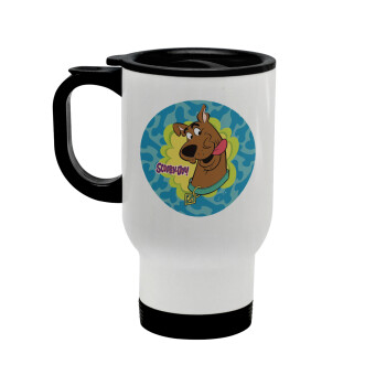Scooby Doo, Stainless steel travel mug with lid, double wall white 450ml