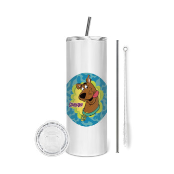 Scooby Doo, Eco friendly stainless steel tumbler 600ml, with metal straw & cleaning brush