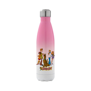 Scooby Doo Characters, Metal mug thermos Pink/White (Stainless steel), double wall, 500ml