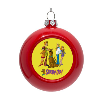 Scooby Doo Characters, Red Christmas tree ornament bauble 8cm