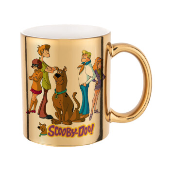 Scooby Doo Characters, Mug ceramic, gold mirror, 330ml