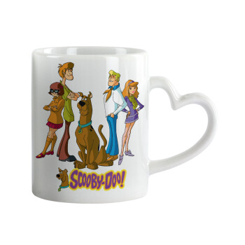 Scooby Doo Characters, Κούπα καρδιά χερούλι λευκή, κεραμική, 330ml