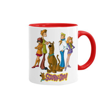 Scooby Doo Characters, Κούπα χρωματιστή κόκκινη, κεραμική, 330ml