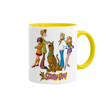 Scooby Doo Characters, Κούπα χρωματιστή κίτρινη, κεραμική, 330ml