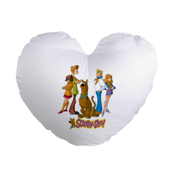 Scooby Doo Characters, Μαξιλάρι καναπέ καρδιά 40x40cm περιέχεται το  γέμισμα