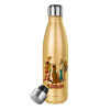 Glitter gold stainless steel thermos bottle, double-walled, 500ml