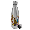 Metallic water bottle, stainless steel, 750ml